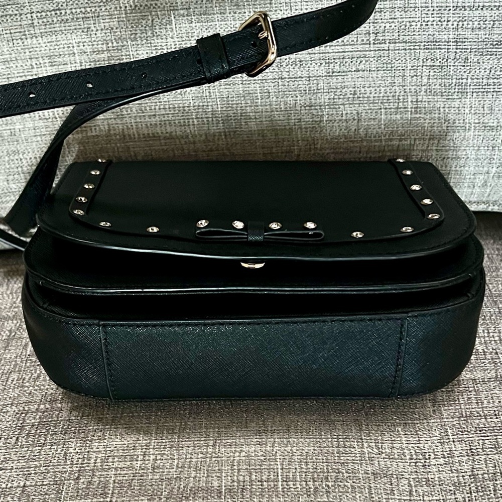 Kate spade Carsen Laurel Way Crystals Bow Saffiano Cow Leather Crossbody Bag - Picture 7 of 15